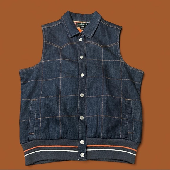RVCA Denim Vest with Orange Accents - Picture 1 of 5